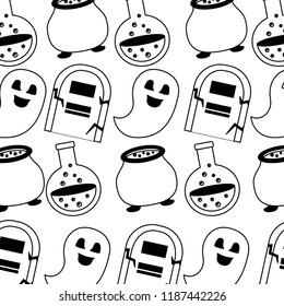 happy halloween icons pattern