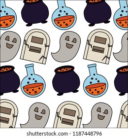 happy halloween icons pattern