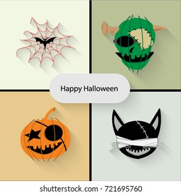 Happy Halloween icons vector.
