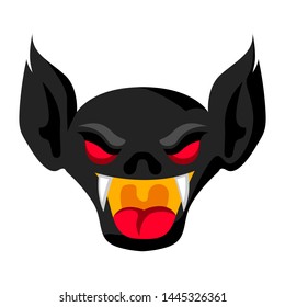 Happy halloween illustration of angry vampire. Cartoon holiday icon.
