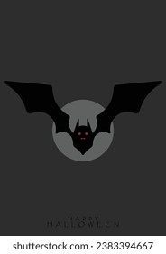 
Happy halloween illustration with bats flying at night