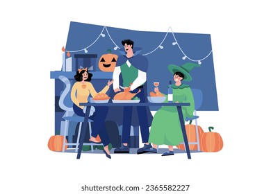 Happy Halloween Illustration concept on white background