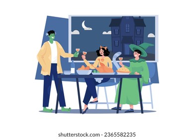 Happy Halloween Illustration concept on white background