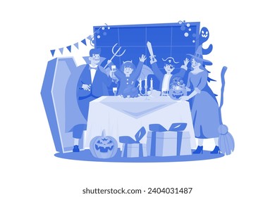 Happy Halloween Illustration concept on white background