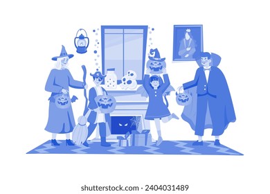 Happy Halloween Illustration concept on white background