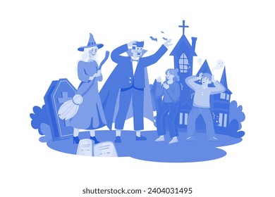 Happy Halloween Illustration concept on white background