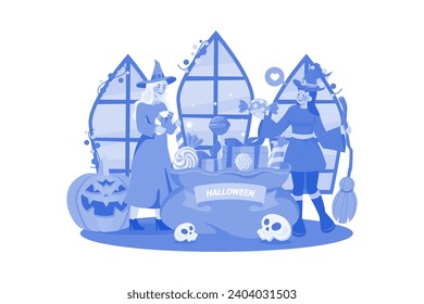 Happy Halloween Illustration concept on white background