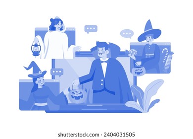 Happy Halloween Illustration concept on white background