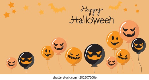 Happy halloween illustration. Halloween decorative wallpaper for banner, background, graphics design. Vector illustration.