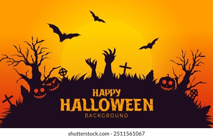 Happy Halloween illustration poster design background decorative