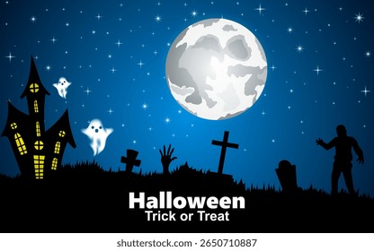Happy Halloween illustration poster design decorative background.