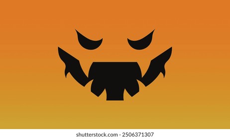 Happy Halloween illustration pumpkin evil face spooky backdrop banner 