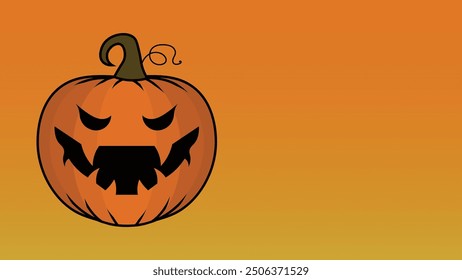 Happy Halloween illustration pumpkin evil face spooky backdrop banner 