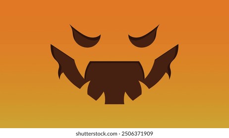 Happy Halloween illustration pumpkin evil face spooky backdrop banner 