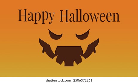 Happy Halloween illustration pumpkin evil face spooky backdrop banner