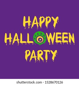 Happy Halloween inscription on purple background