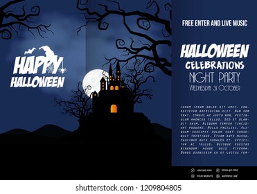 Happy Halloween invitation banners design vector