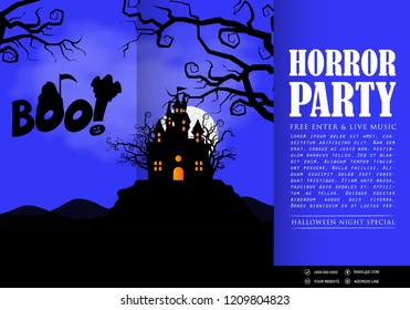 Happy Halloween invitation banners design vector