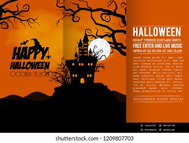 Happy Halloween invitation banners design vector