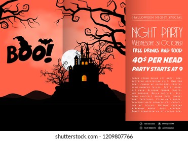 Happy Halloween invitation banners design vector