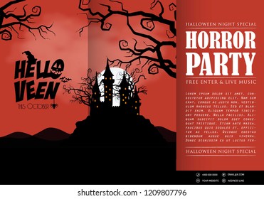 Happy Halloween invitation banners design vector