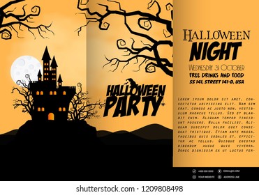 Happy Halloween invitation banners design vector