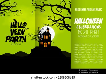 Happy Halloween invitation banners design vector