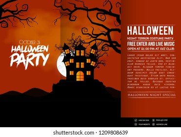 Happy Halloween invitation banners design vector