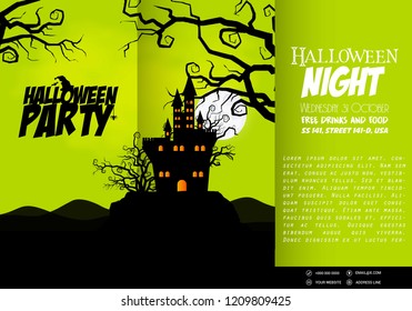 Happy Halloween invitation banners design vector