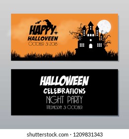Happy Halloween invitation brochure design vector 