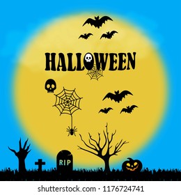 Happy Halloween invitation card with creative design vector