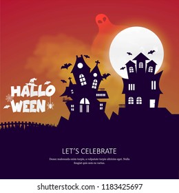 Happy Halloween invitation card with creative design vector