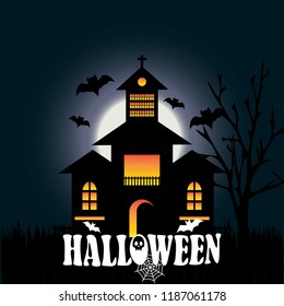 Happy Halloween invitation card with creative design vector