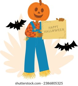 Happy halloween invitation card with cute costumes, 