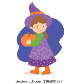 Happy halloween invitation card with cute costumes, 