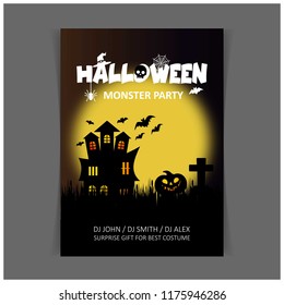 Happy Halloween invitation card design vector 