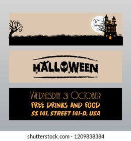 Happy Halloween invitation card design vector