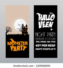 Happy Halloween invitation card design vector