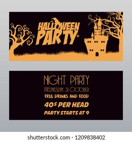 Happy Halloween invitation card design vector