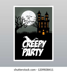 Happy Halloween invitation card design vector