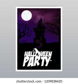 Happy Halloween invitation card design vector