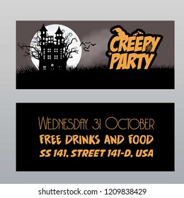 Happy Halloween invitation card design vector