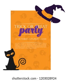 Happy Halloween invitation card vector