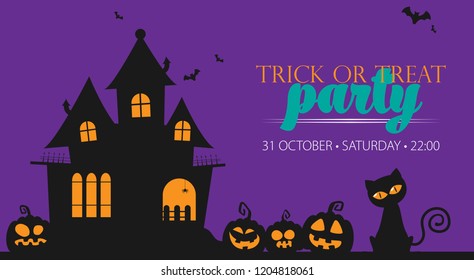 Happy Halloween invitation card vector