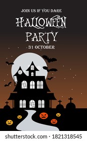 Happy Halloween invitation card. vector set of halloween invitations. vector illustration