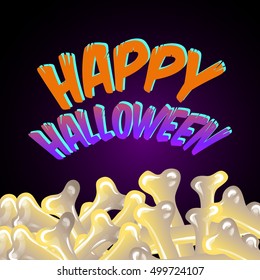 Happy Halloween for invitation cards and posters. Party Card. vector illustration.