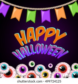 Happy Halloween for invitation cards and posters. Party Card. vector illustration.