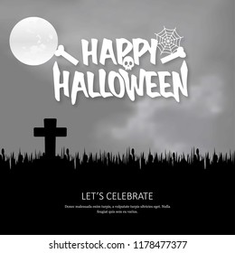 Happy Halloween invitation with creative design vector 