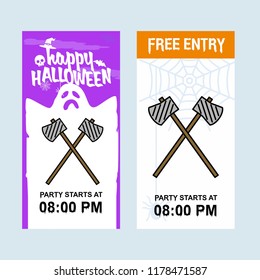 Happy Halloween invitation design with axe vector