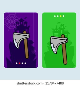 Happy Halloween invitation design with axe vector